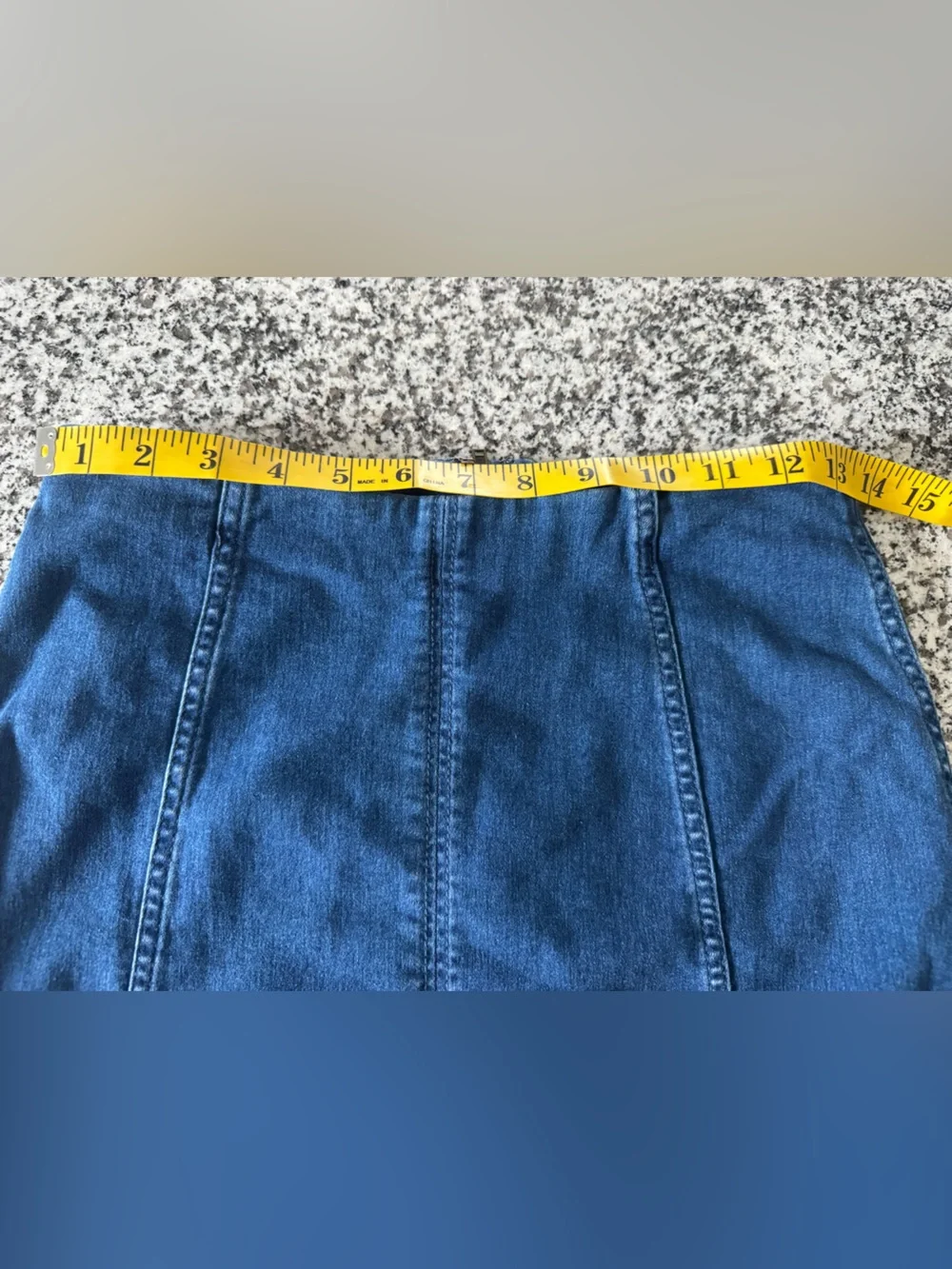 Free People Dark Blue Denim Skirt Back Zip Cotton 8